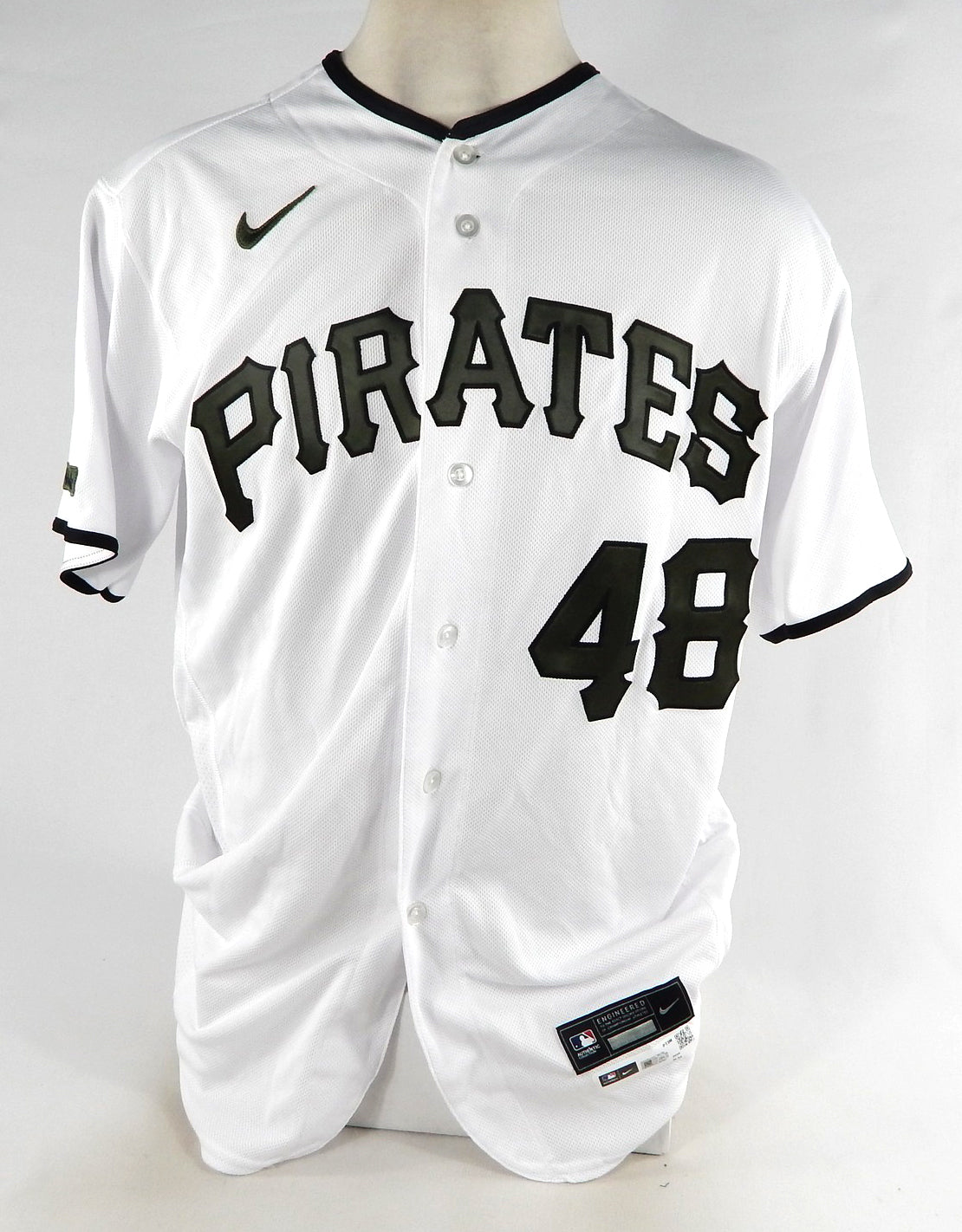 2020 Pittsburgh Pirates Richard Rodriguez #48 Game Issued White Jersey Memorial Pic2