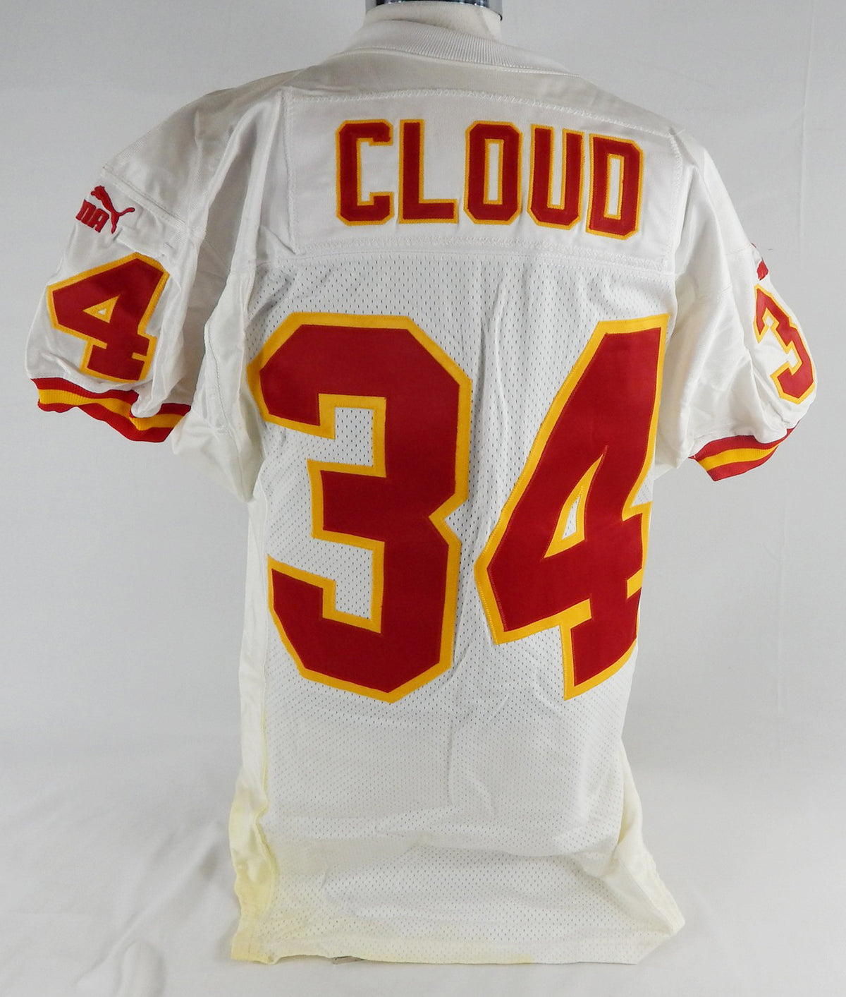1999 Kansas City Chiefs Mike Cloud #34 Game Issued White Jersey 40 786 Pic2