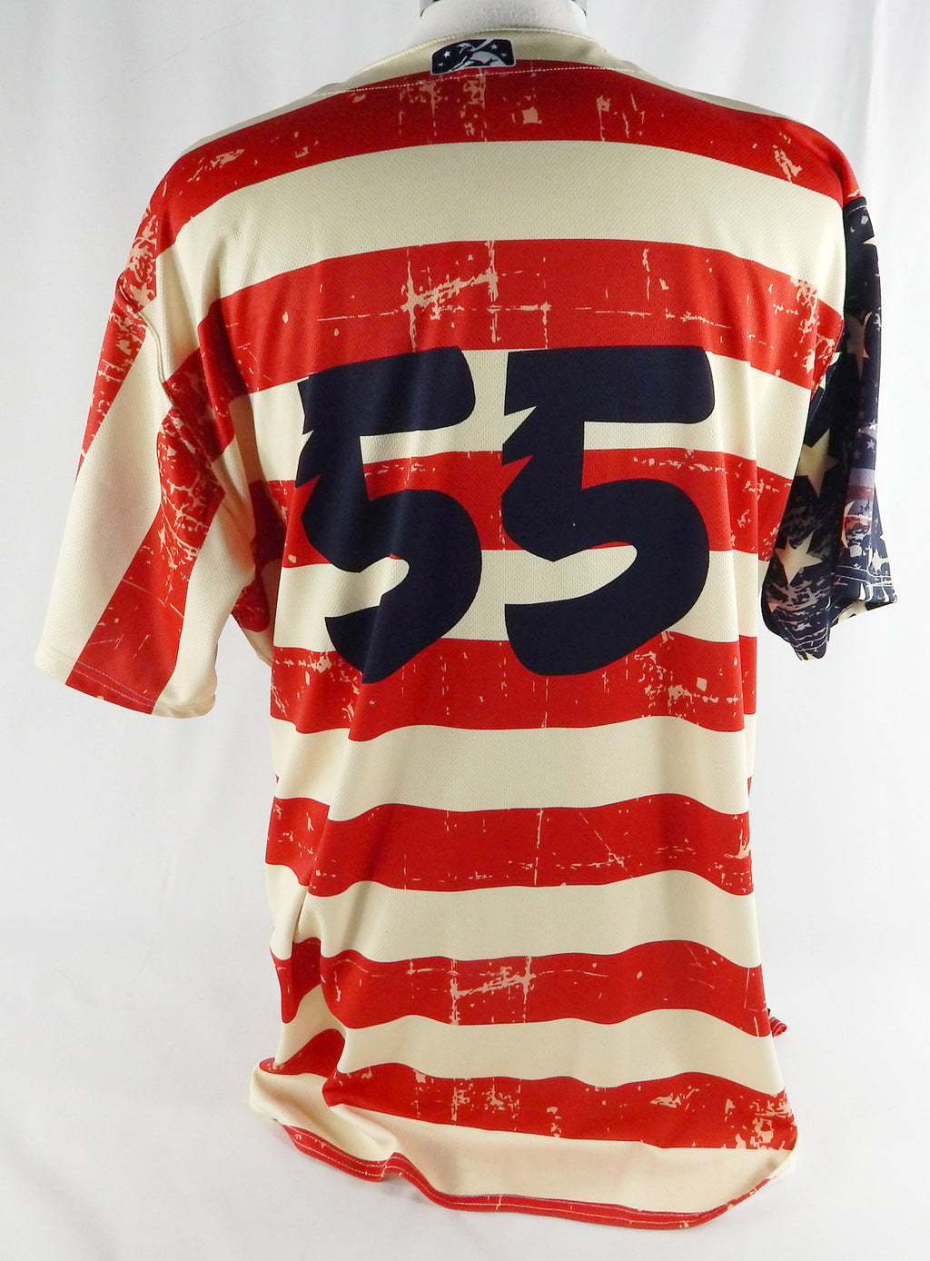 2022 Jersey Shore BlueClaws #55 Game Used Red Jersey Military Night 52 775 Pic2
