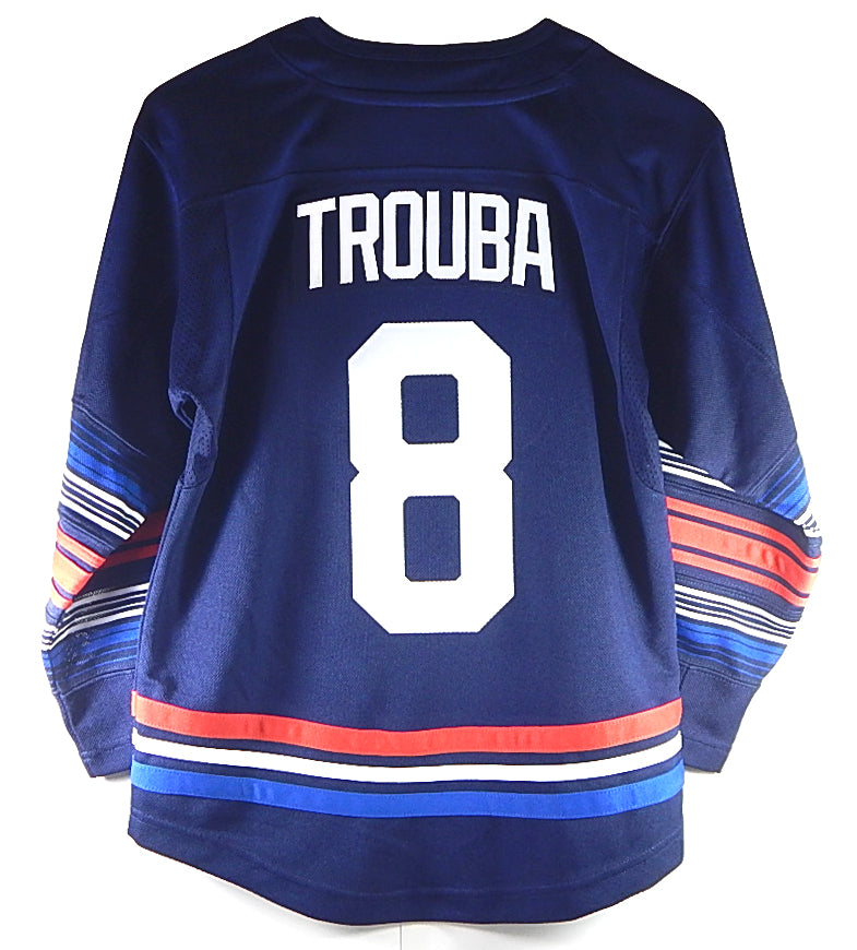 Jacob Trouba #8 New York Rangers Blueshirts NHL Hockey Jersey New Navy Yth S/M Pic2