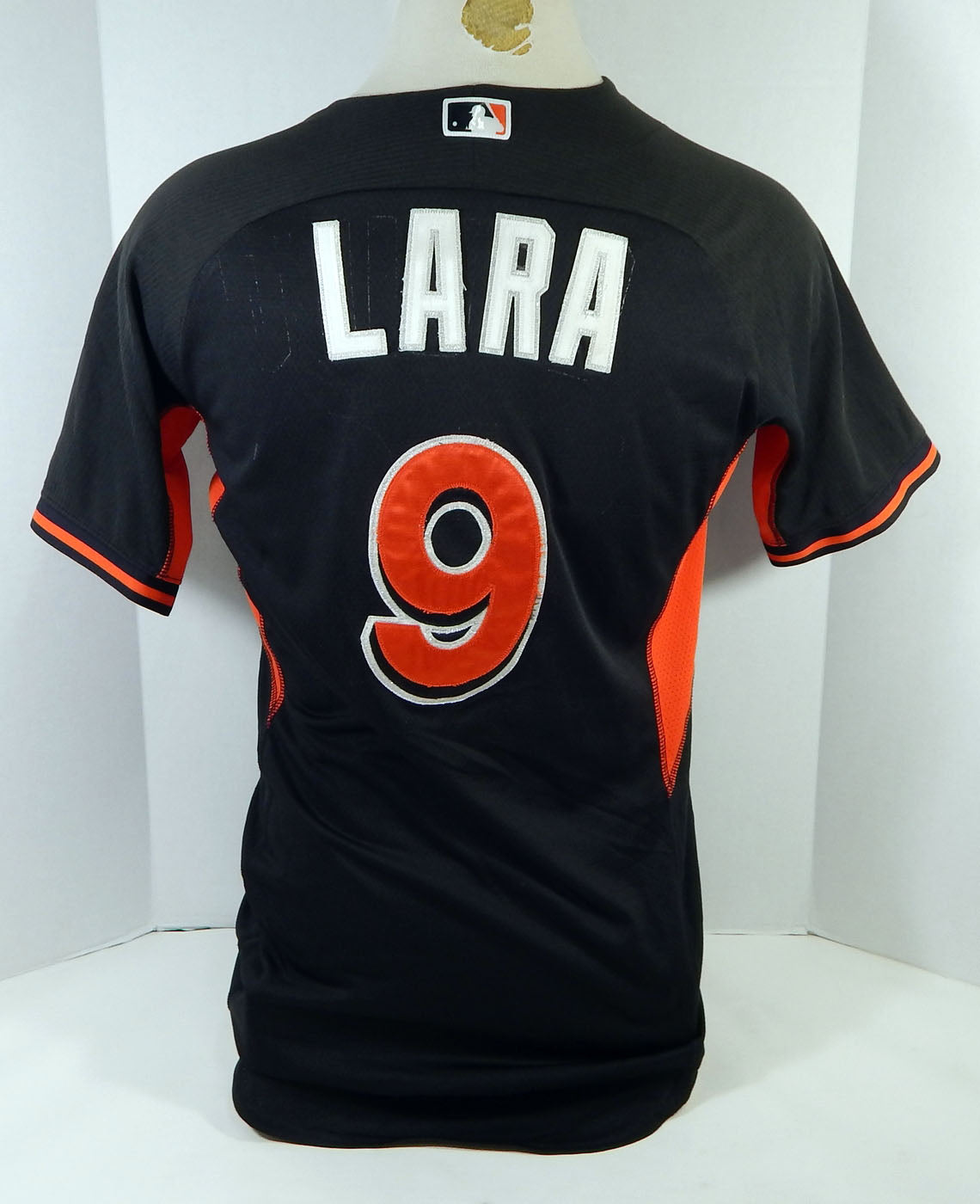 2014-16 Miami Marlins Yeremin Lara #9 Game Used Black Jersey Ex ST BP 42 970