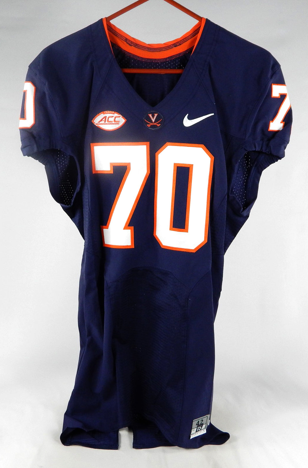 2015 Virginia Cavaliers Steven Moss #70 Game Used Navy Jersey 42 157 Pic2