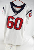2023 Houston Texans Keaton Sutherland #60 Game Used White Jersey 48 503