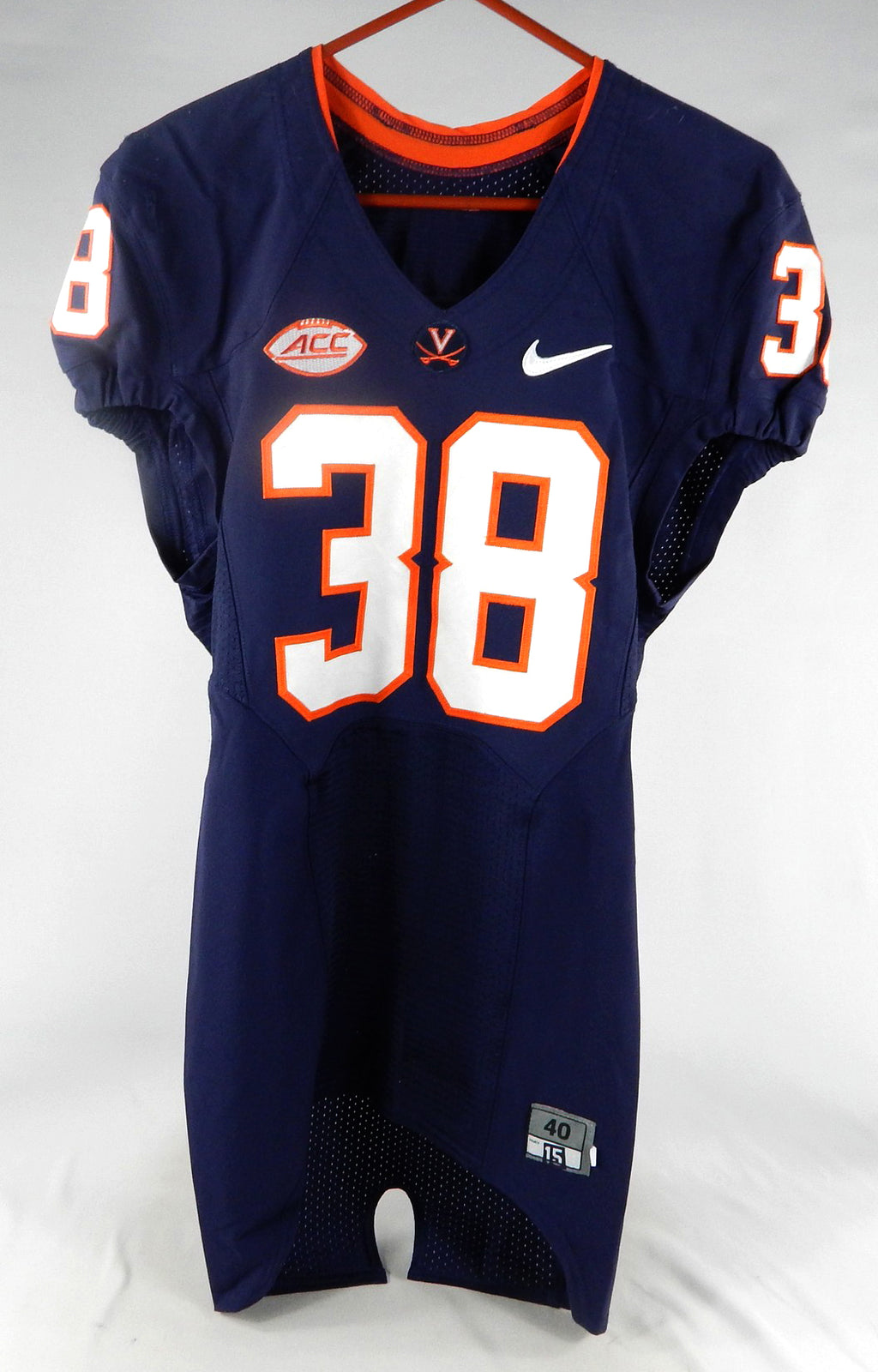 2015 Virginia Cavaliers Kelvin Rainey #38 Game Used Navy Jersey 40 158 Pic2