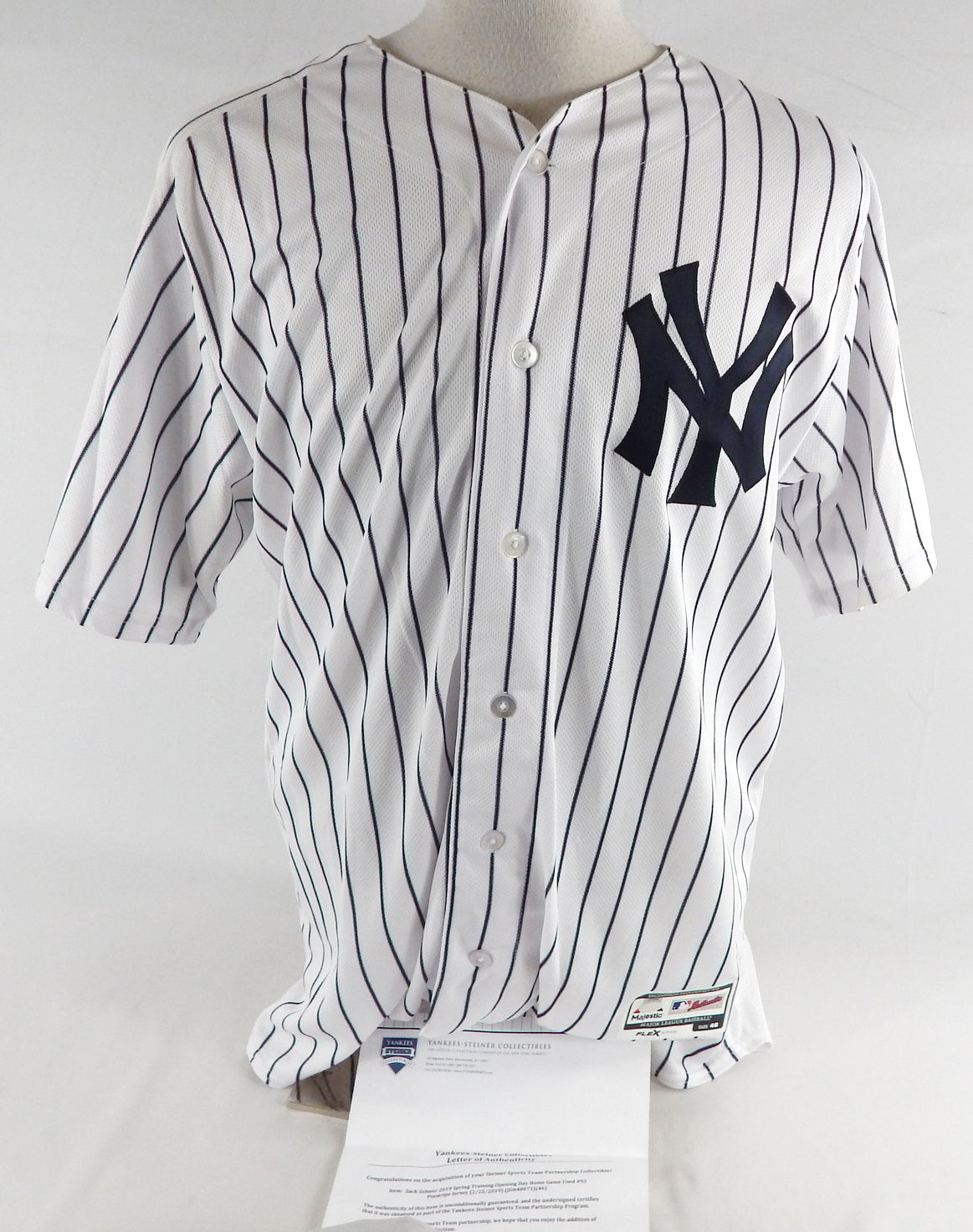 2019 New York Yankees Zack Zehner #93 Game Used White Jersey ST Opening Day 4