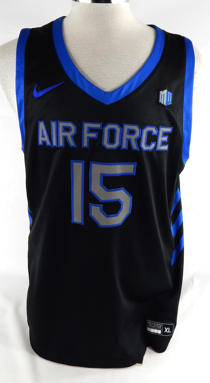 2023-24 Air Force Falcons #15 Game Issued Pos Used Black Jersey Basketball XL 95