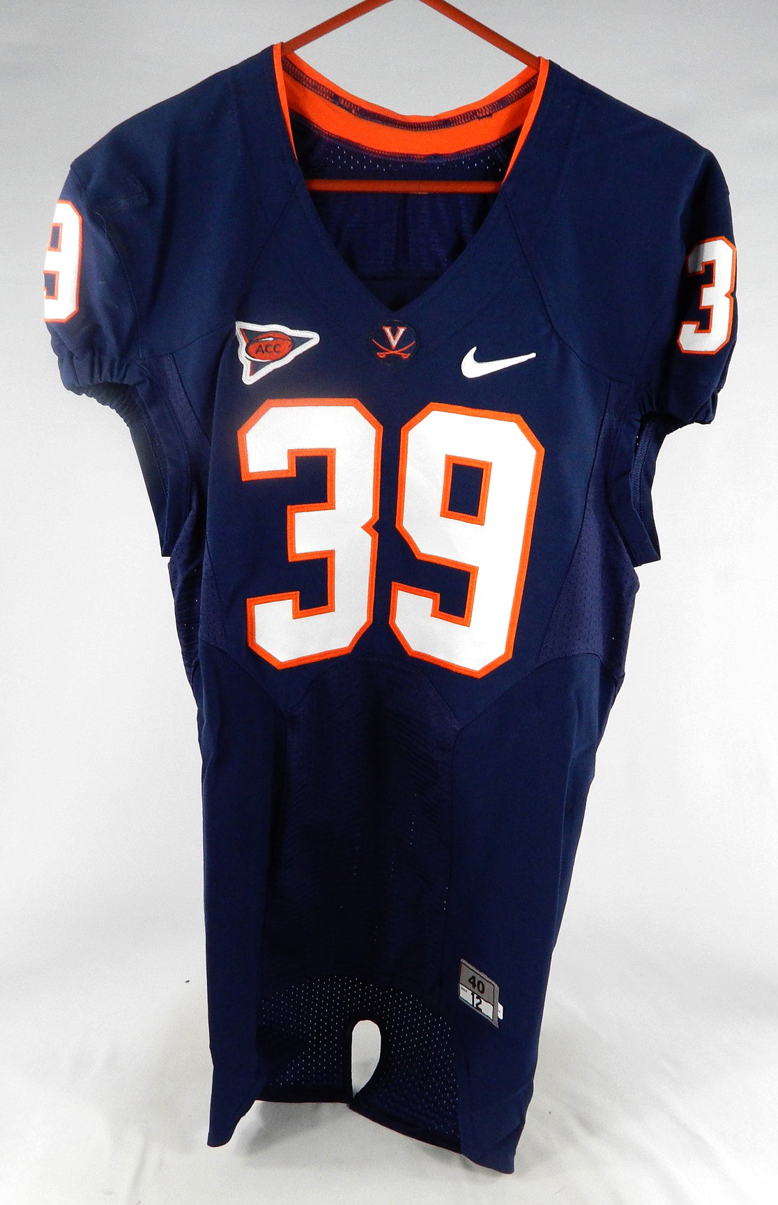 2012 Virginia Cavaliers Tucker Windle #39 Game Used Navy Jersey 40 159 Pic2