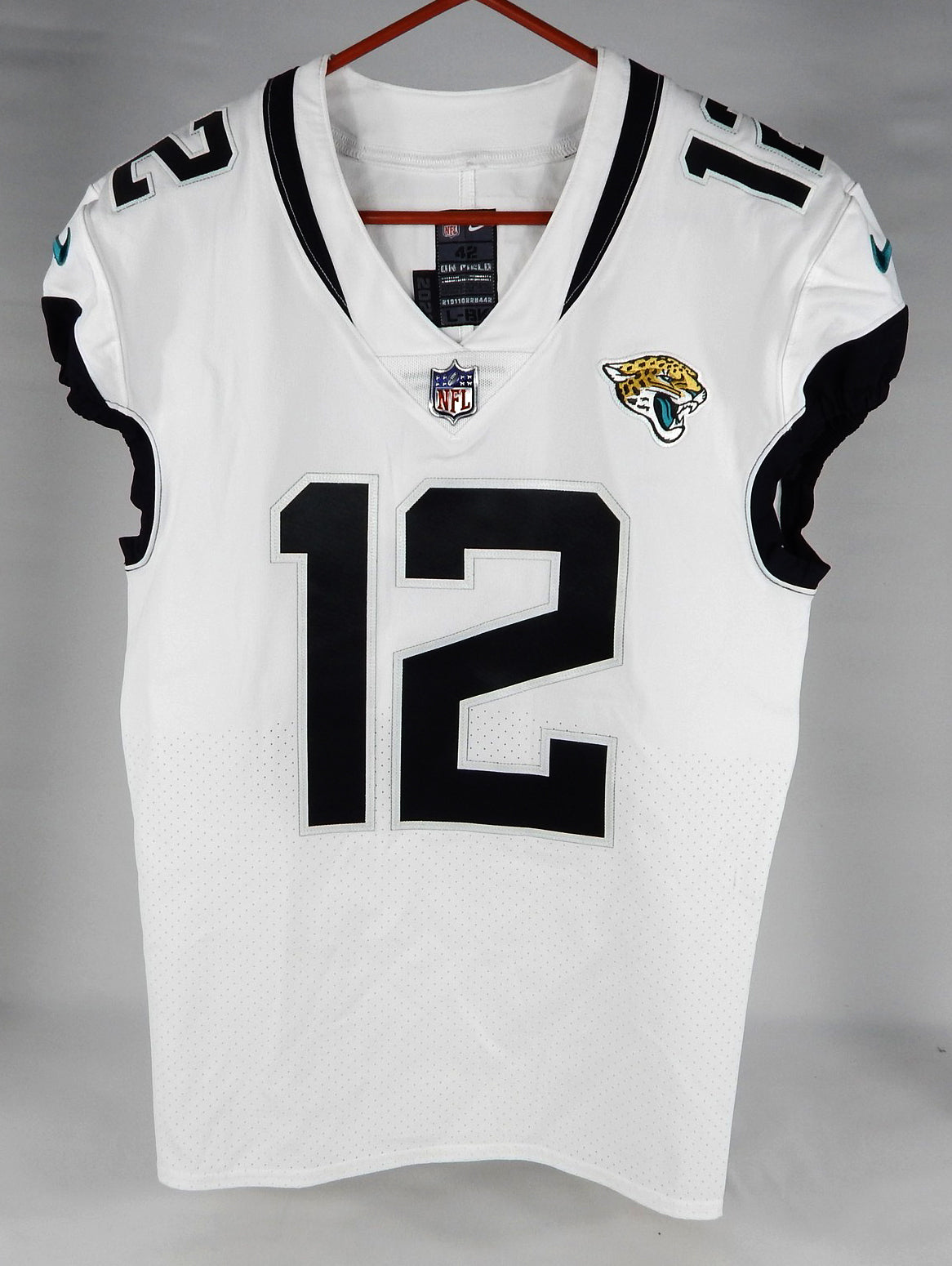 2021 Jacksonville Jaguars James McCourt #12 Game Used White Jersey 42 955 Pic2