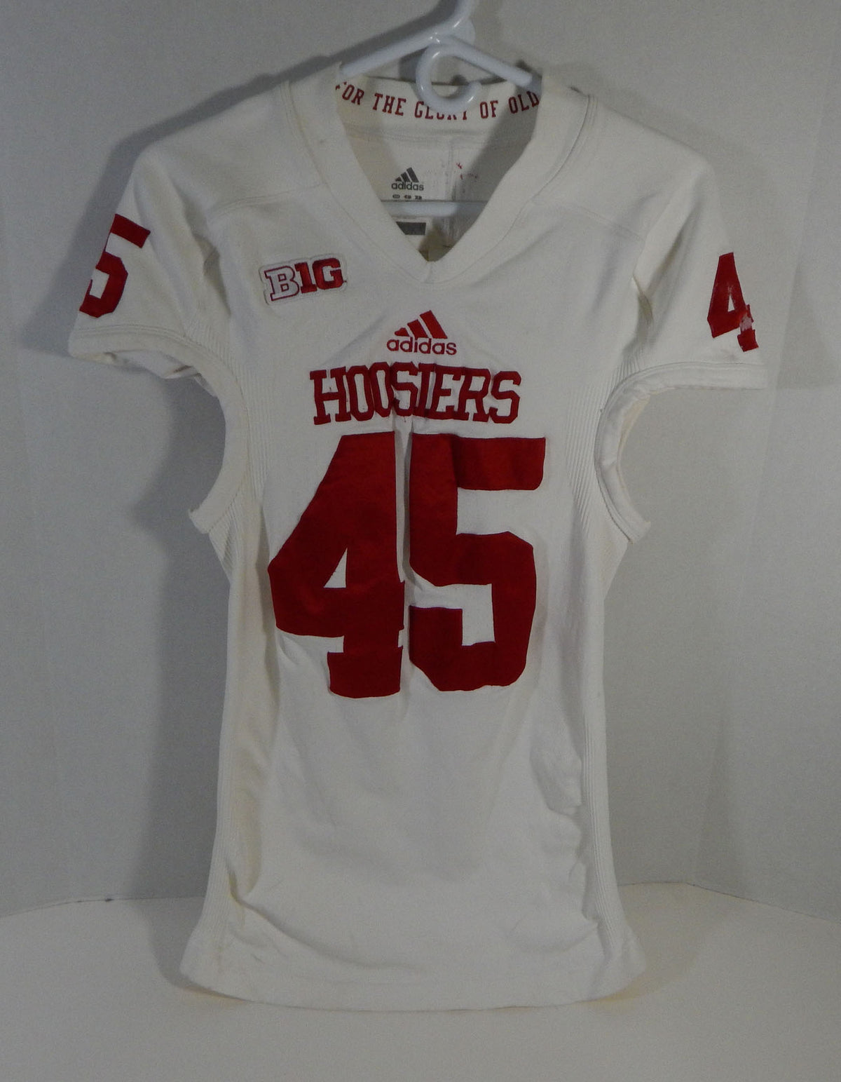 2012 Indiana Hoosiers #45 Game Used White Jersey Nameplate Removed L DP14040