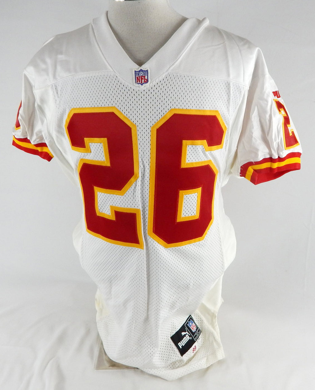 1999 Kansas City Chiefs #26 Game Issued White Jersey 40 789
