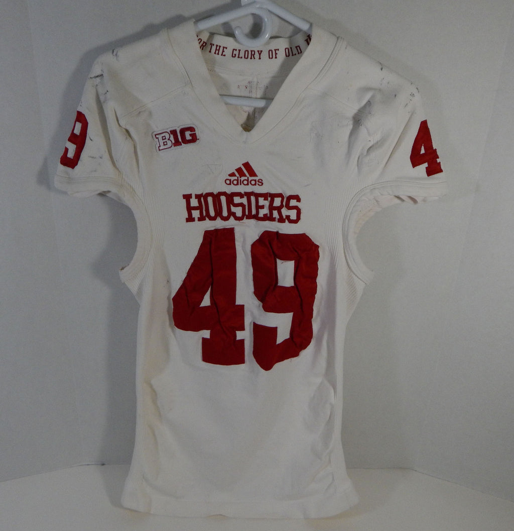 Indiana Hoosiers #49 Game Used White Jersey Nameplate Removed DP14041