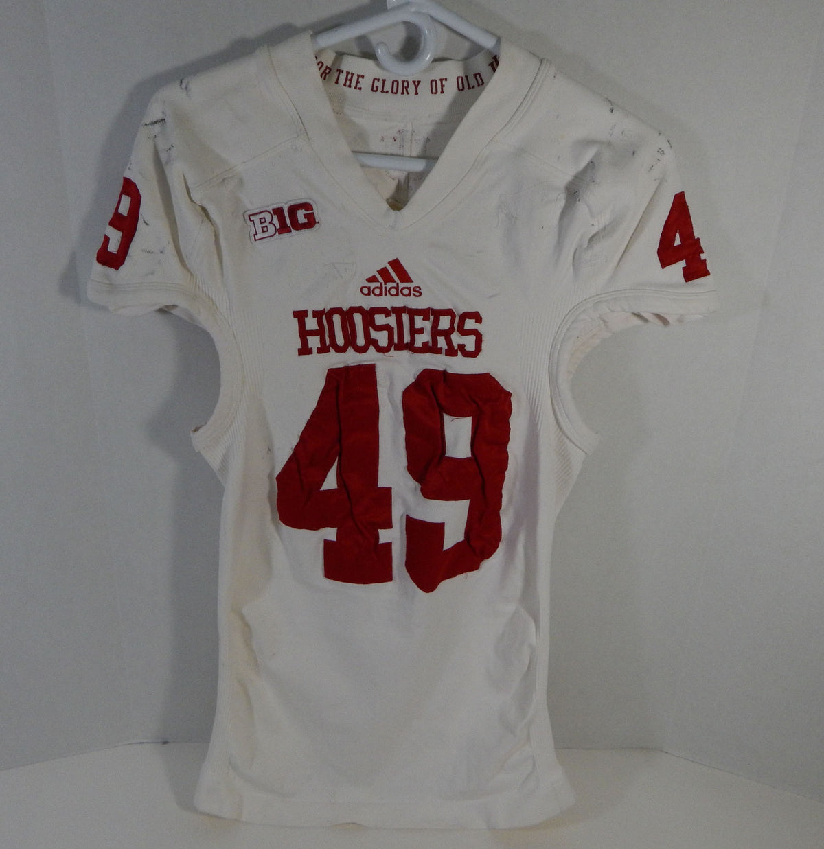 Indiana Hoosiers #49 Game Used White Jersey Nameplate Removed DP14041