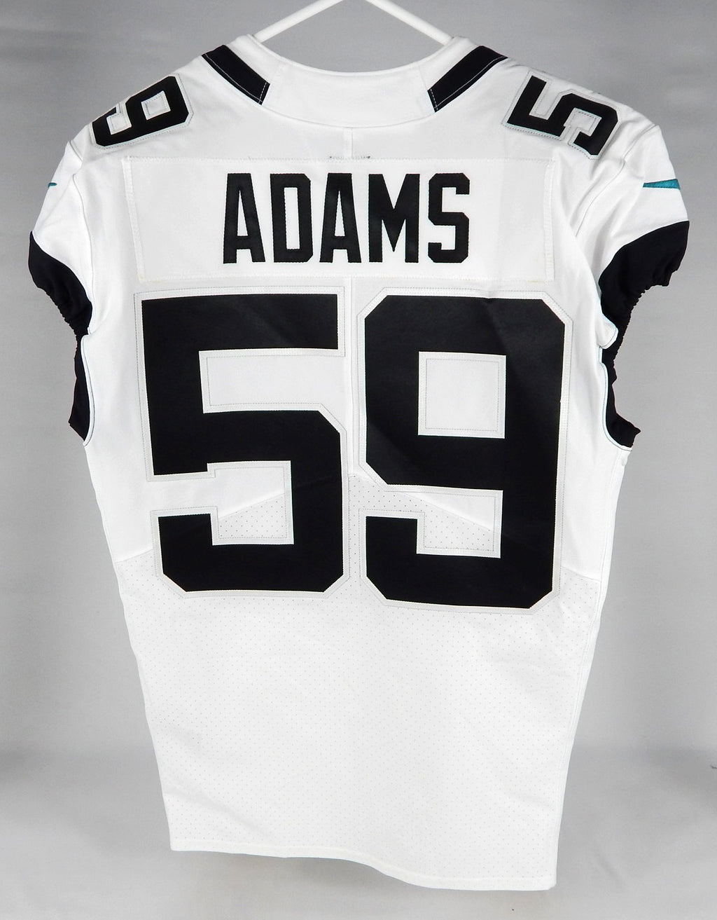 2019 Jacksonville Jaguars Tyrell Adams #59 Game Issued White Jersey 42 DP74958