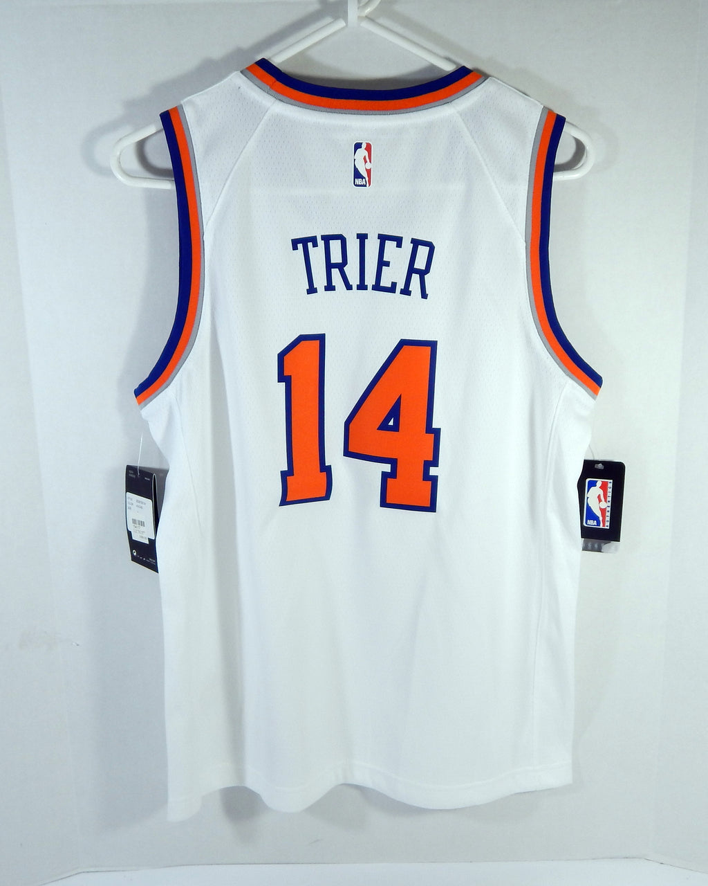 Youth New York Knicks Allonzo Trier #14 White Jersey Assci Swgman L Nike NWT 12S Pic2