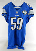 2012 Detroit Lions Tahir Whitehead #59 Game Used Blue Jersey 42 722