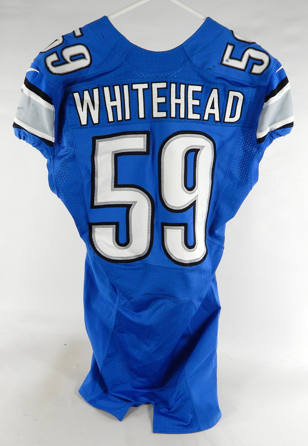 2012 Detroit Lions Tahir Whitehead #59 Game Used Blue Jersey 42 722 Pic2