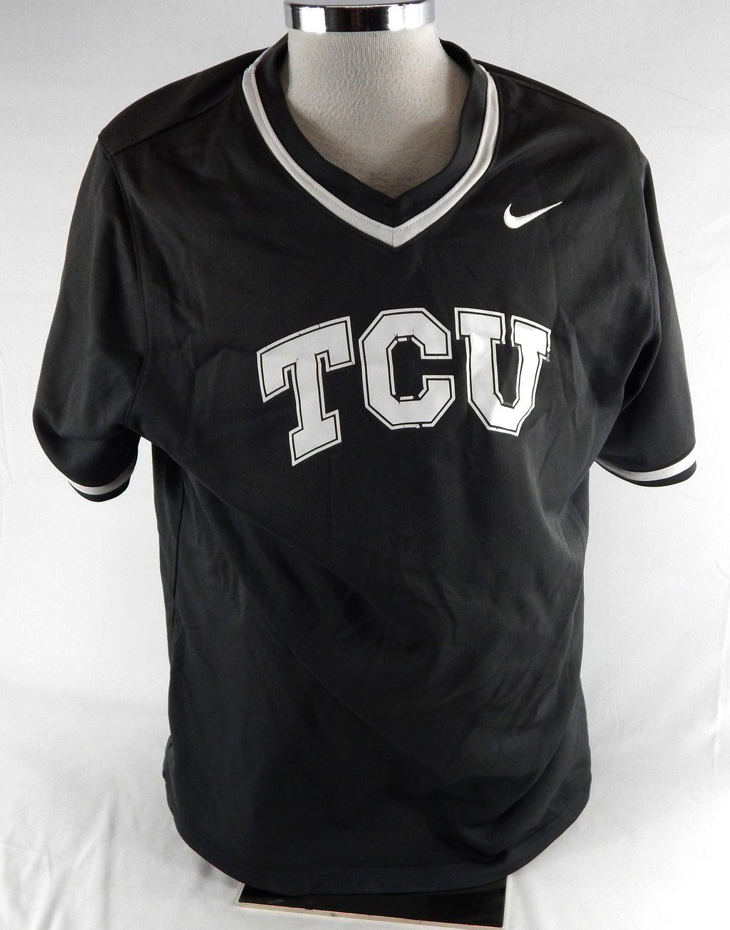 2023 Texas Christian TCU Frogs #23 Game Used Grey Practice Jersey Baseball L 723 Pic2