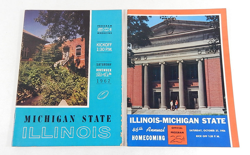 Lot of (3) Diff 1956-1962 Michigan State at Illinois College Football Programs Pic2