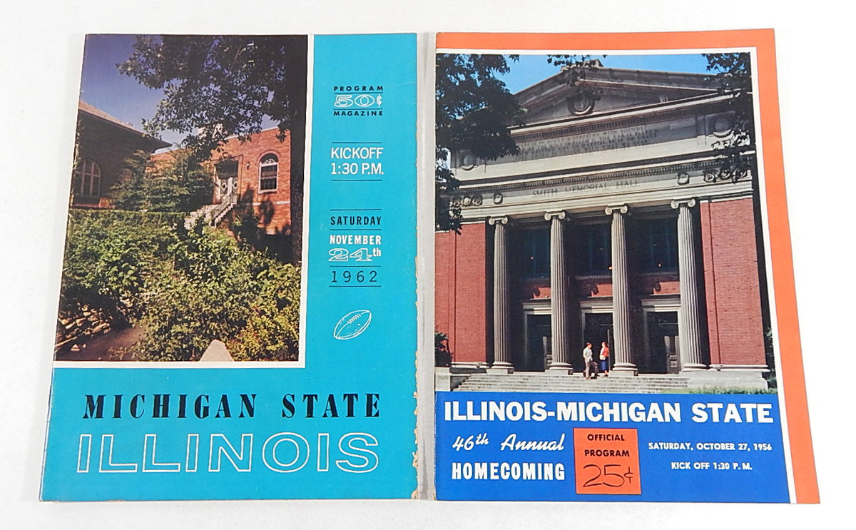 Lot of (3) Diff 1956-1962 Michigan State at Illinois College Football Programs Pic2