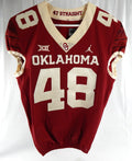 2018 Oklahoma Sooners #48 Game Issued Crimson Red Jersey Football 42 177