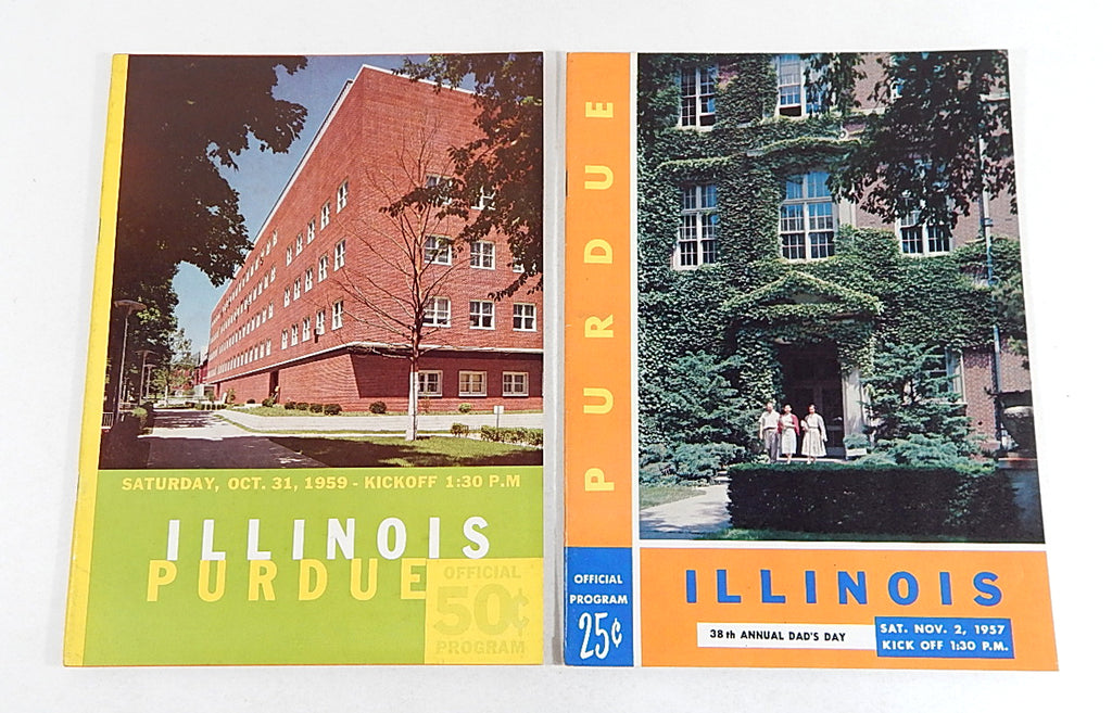 Lot of (3) Diff 1957 to 1961 Purdue at Illinois College Football Programs Pic2