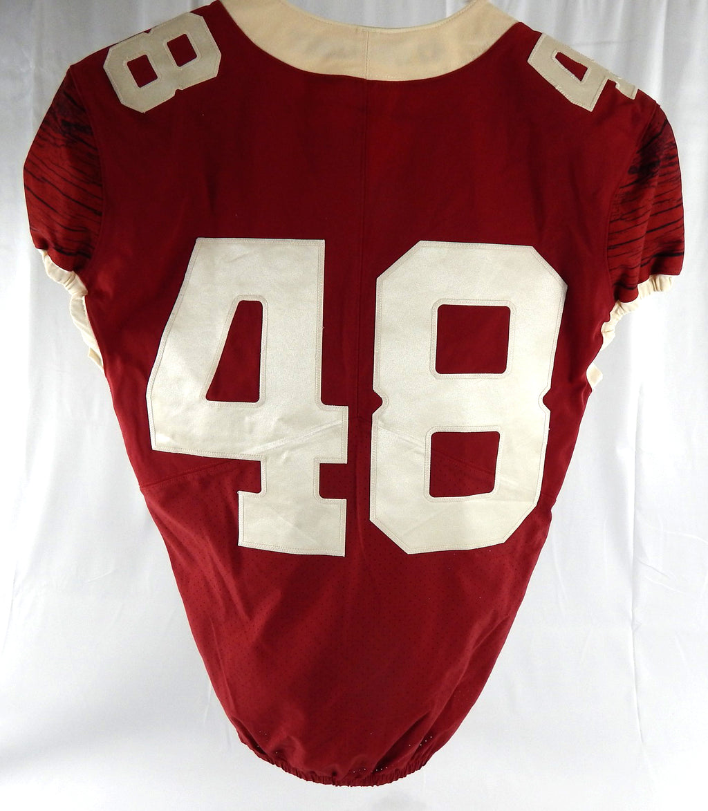 2018 Oklahoma Sooners #48 Game Issued Crimson Red Jersey Football 42 177 Pic2