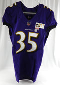 2020 Baltimore Ravens Gus Edwards #35 Game Used Purple Practice Jersey Honor P 1