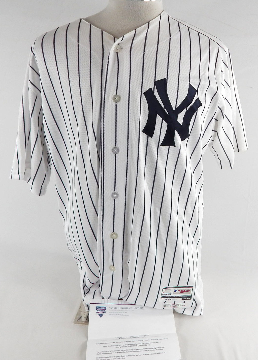 2017 New York Yankees Rex Brothers #55 Game Used White Jersey ST Opening Day 0