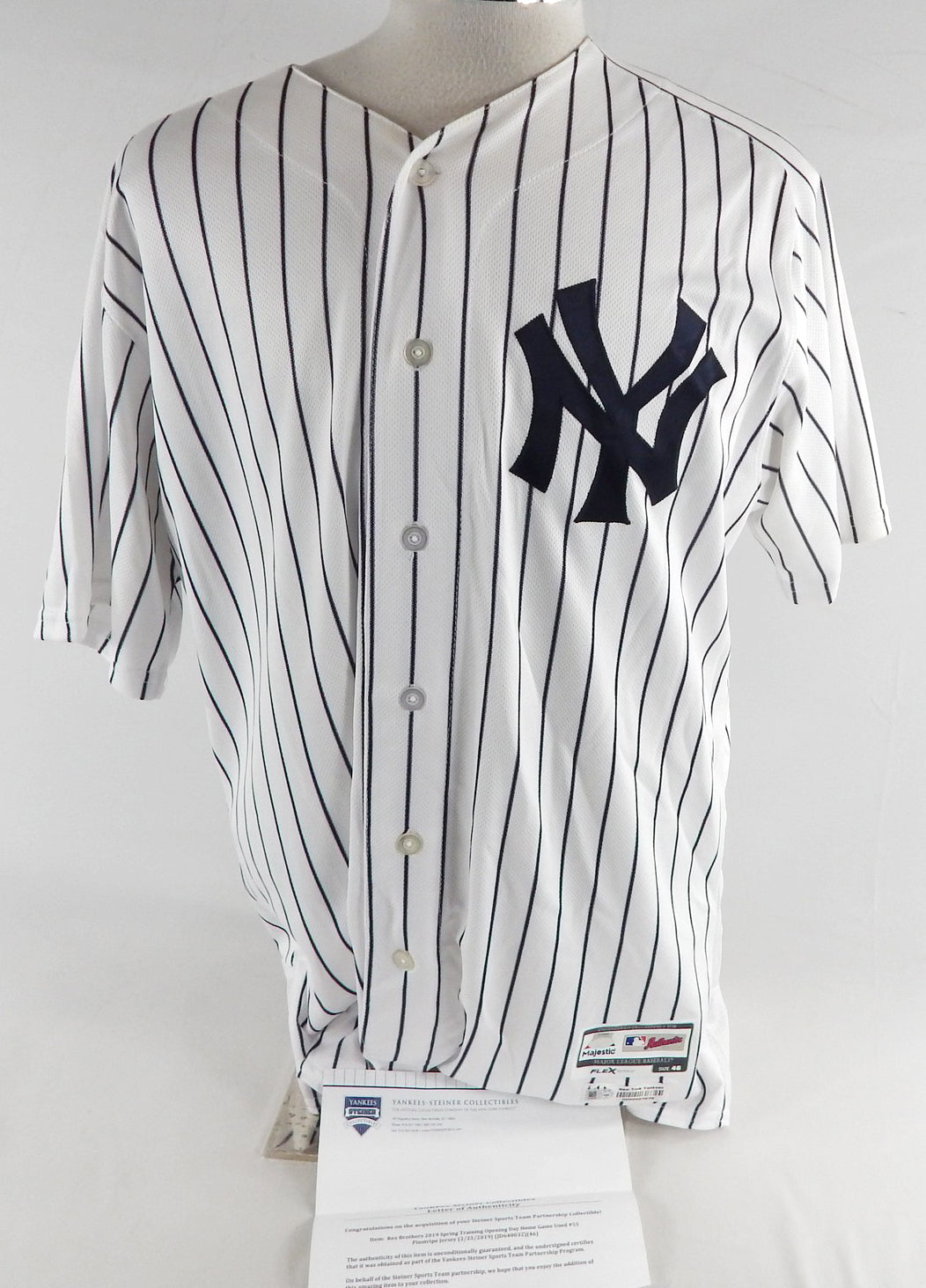 2017 New York Yankees Rex Brothers #55 Game Used White Jersey ST Opening Day 0
