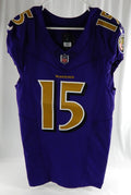 2024 Baltimore Ravens Nelson Agholor #15 Game Issued Purple Jersey Color Rush 2
