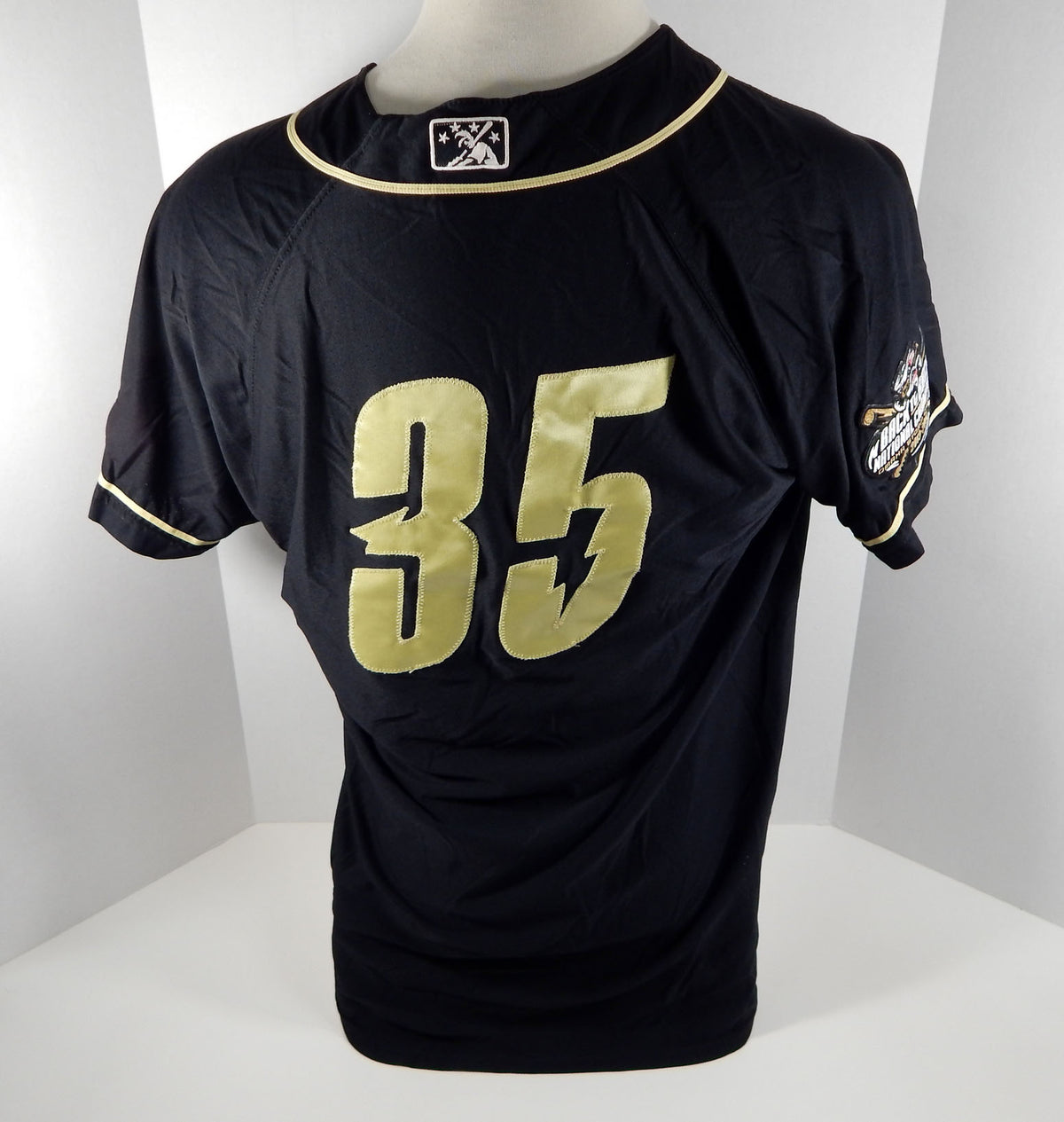 2015 Omaha Storm Chasers #35 Game Used Black Jersey BTBNC Patch