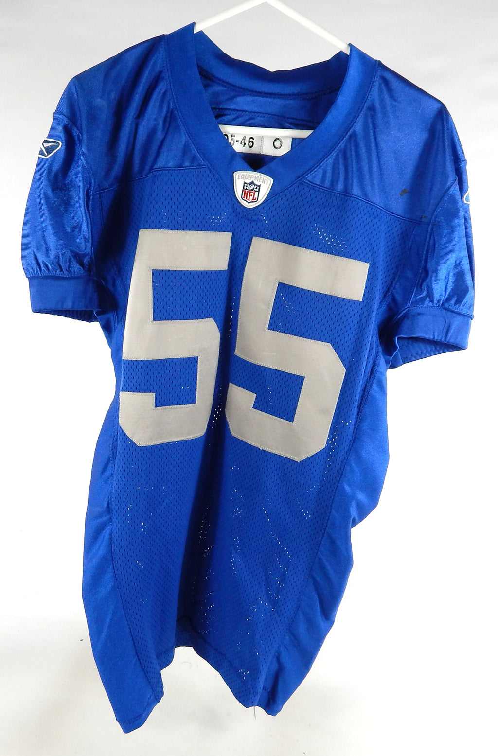2005 Detroit Lions Ryan Nece #55 Game Used Blue Jersey Throwback 46 726