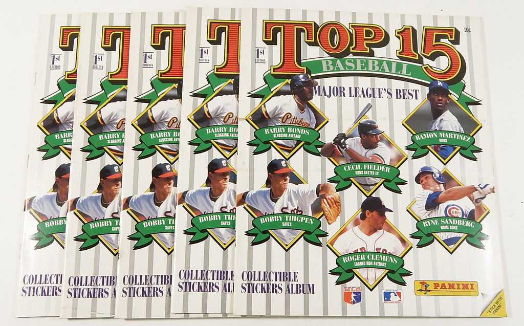 Lot of (5) 1991 Panini Top 15 Baseball Sticker Albums ^ No Stickers Just Albums