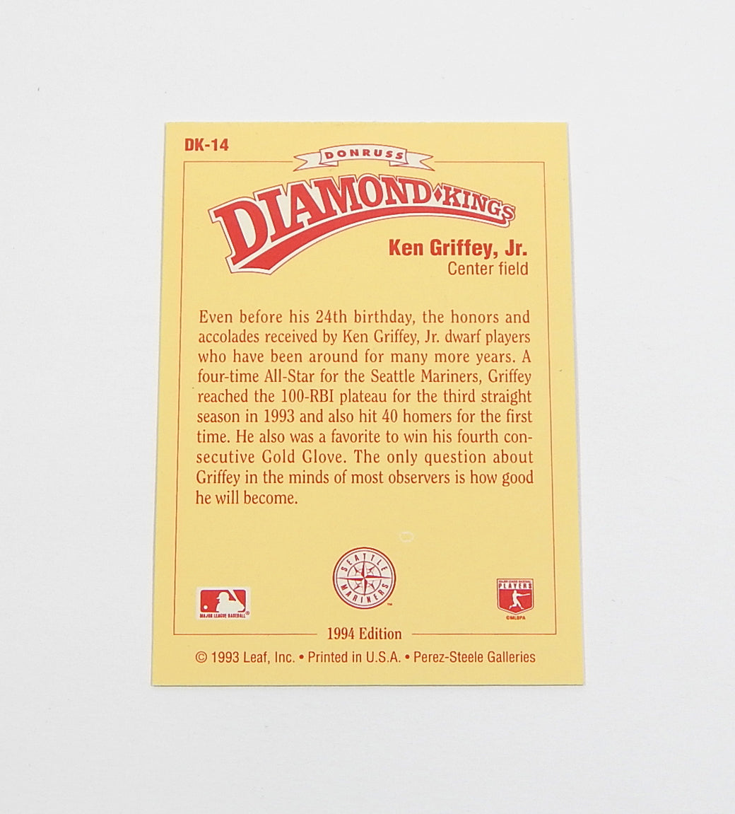 1994 Donruss Diamond Kings Ken Griffey Jr. #DK14 Insert Pic2