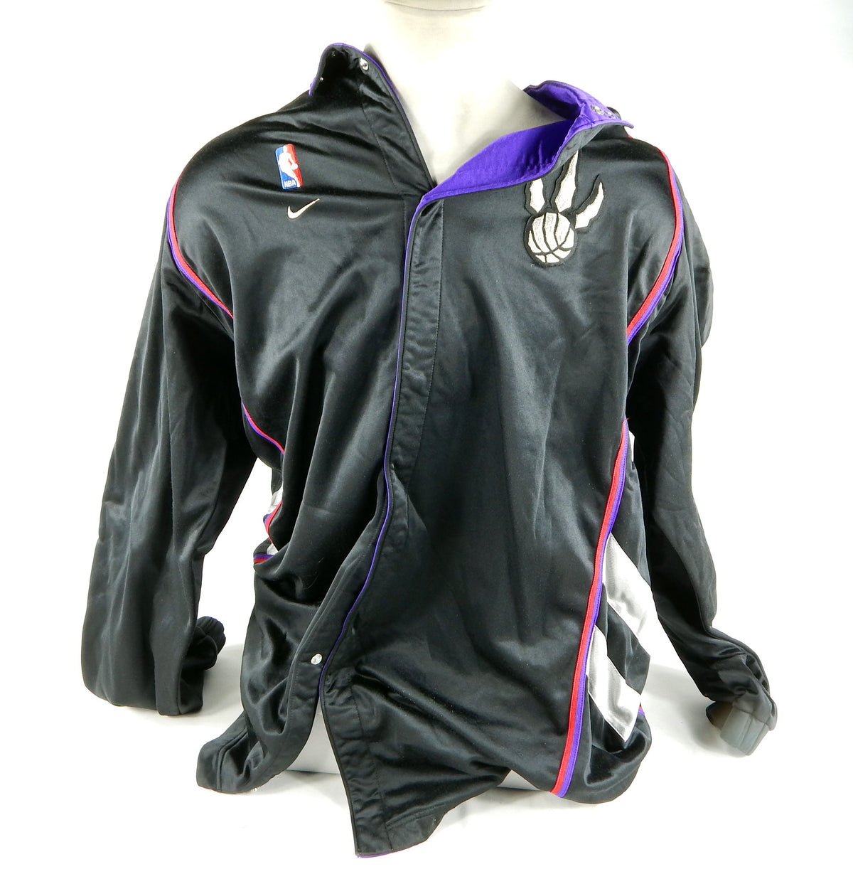 2003-04 Toronto Raptors Michael Curry #12 Game Used Black Warm Up Jacket 3XL 7