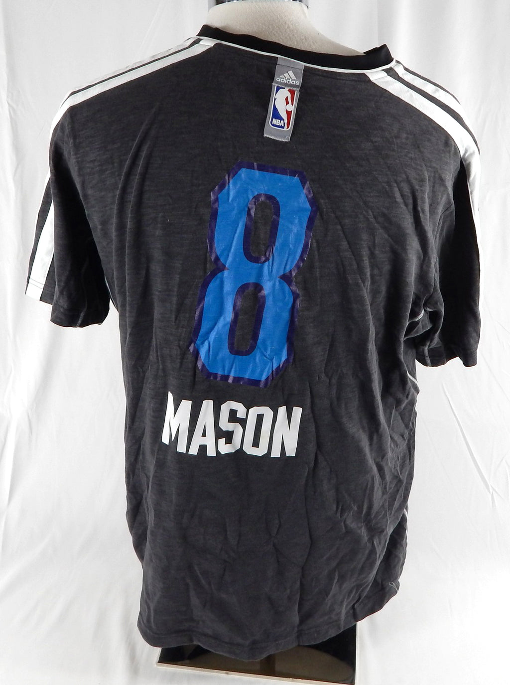 2012-13 New Orleans Hornets Roger Mason #8 Game Used Black Shooting Shirt XL 299 Pic2