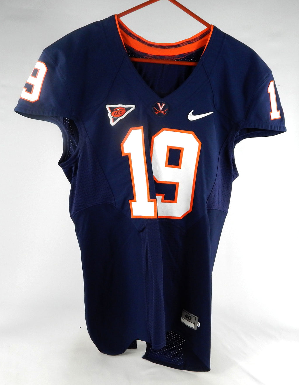 2010-12 Virginia Cavaliers Michael Strauss #19 Game Issued Navy Jersey 40 9172 Pic2