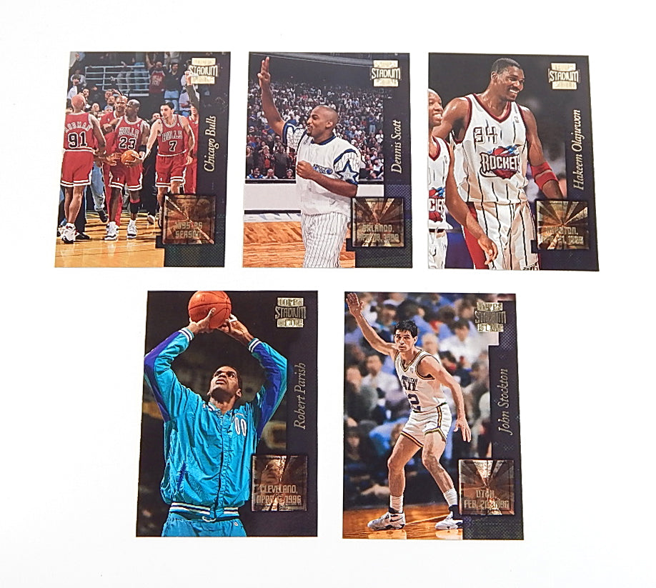 1996-97 Stadium Club Golden Moments Insert Set (5) Michael Jordan Rodman