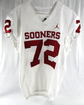 2022 Oklahoma Sooners #72 Game Used White Jersey Football NP Rem 46 181
