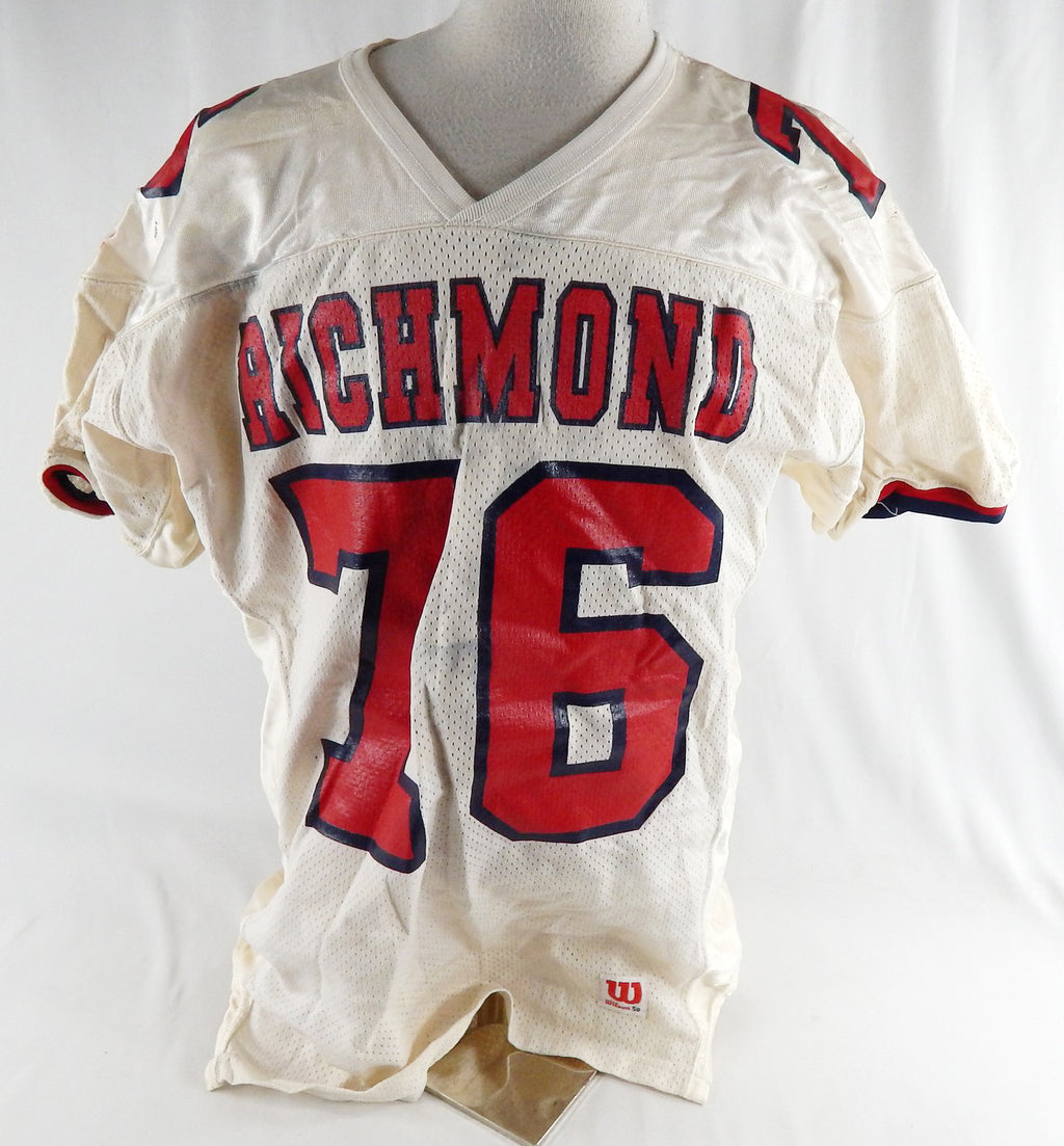 1990s Richmond Spiders #76 Game Used White Jersey Football 50 893