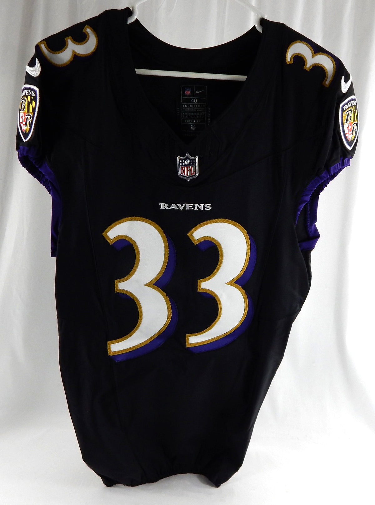 2023 Baltimore Ravens Melvin Gordon #33 Game Issued Black Jersey 40 537
