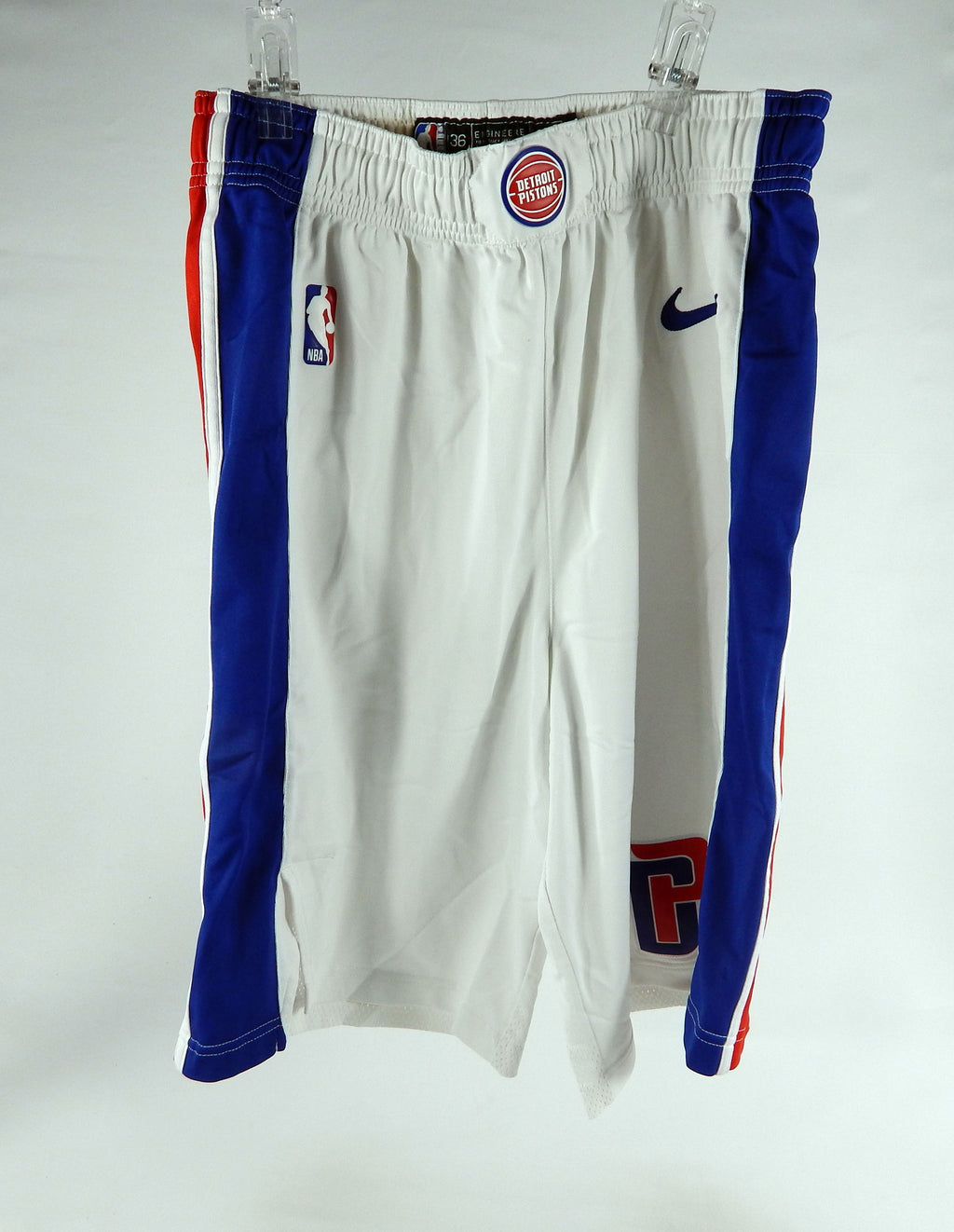 2018-19 Detroit Pistons Game Used White Shorts 36+2 DP71620