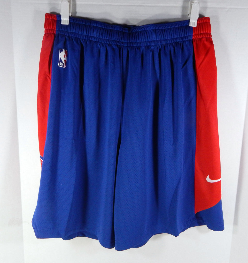 2017-18 Detroit Pistons Team Issued Blue Training Shorts Nike AJ5064-495 XL 5S