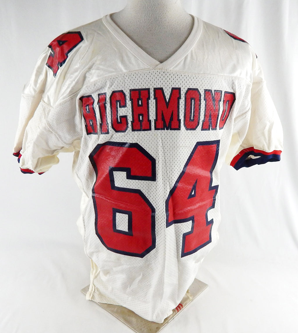 1990s Richmond Spiders #64 Game Used White Jersey Football 50 894