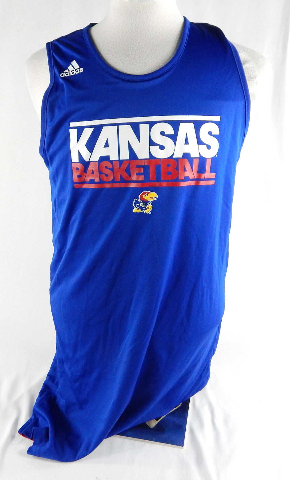 2011-12 Kansas Jayhawks Game Issued Pos Used Blue Practice Jersey Basketball L 5
