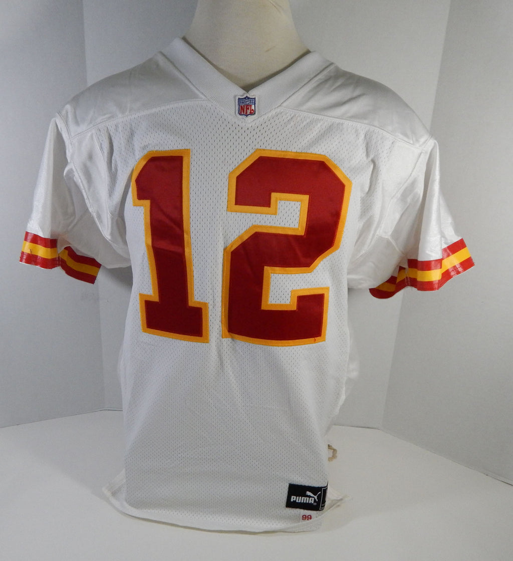 1999 Kansas City Chiefs Perez #12 Game Issued White Jersey DP17366