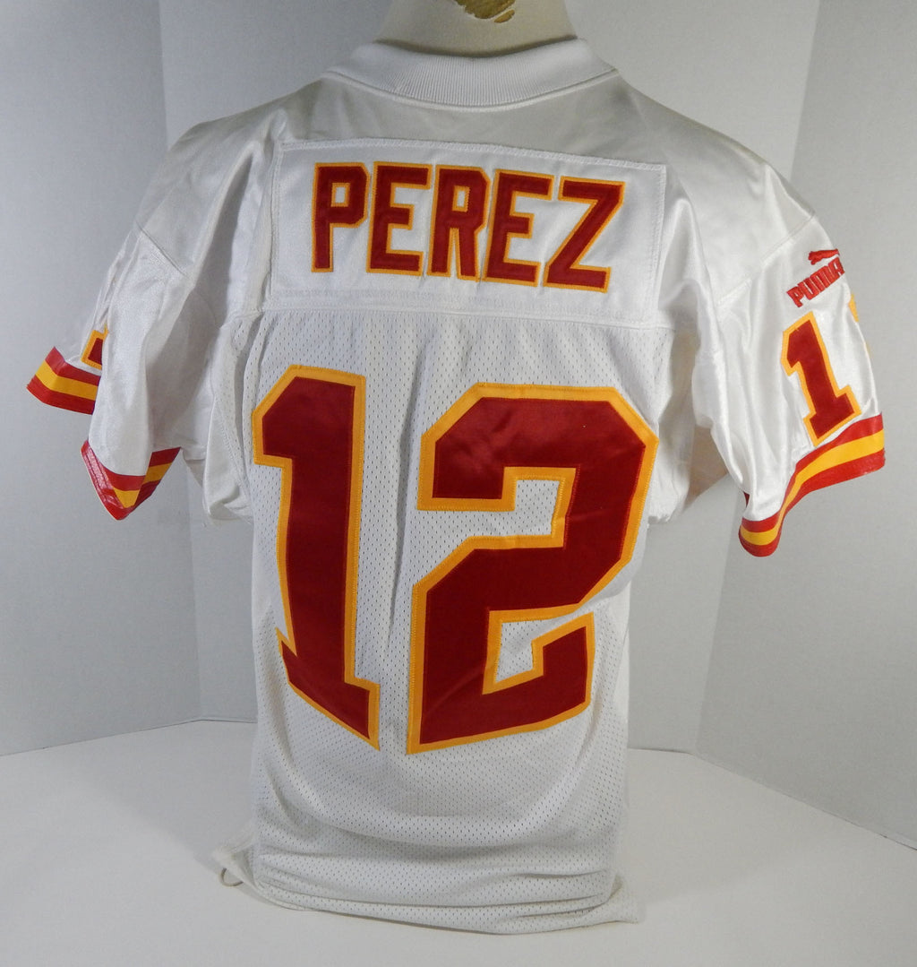1999 Kansas City Chiefs Perez #12 Game Issued White Jersey DP17366 Pic2