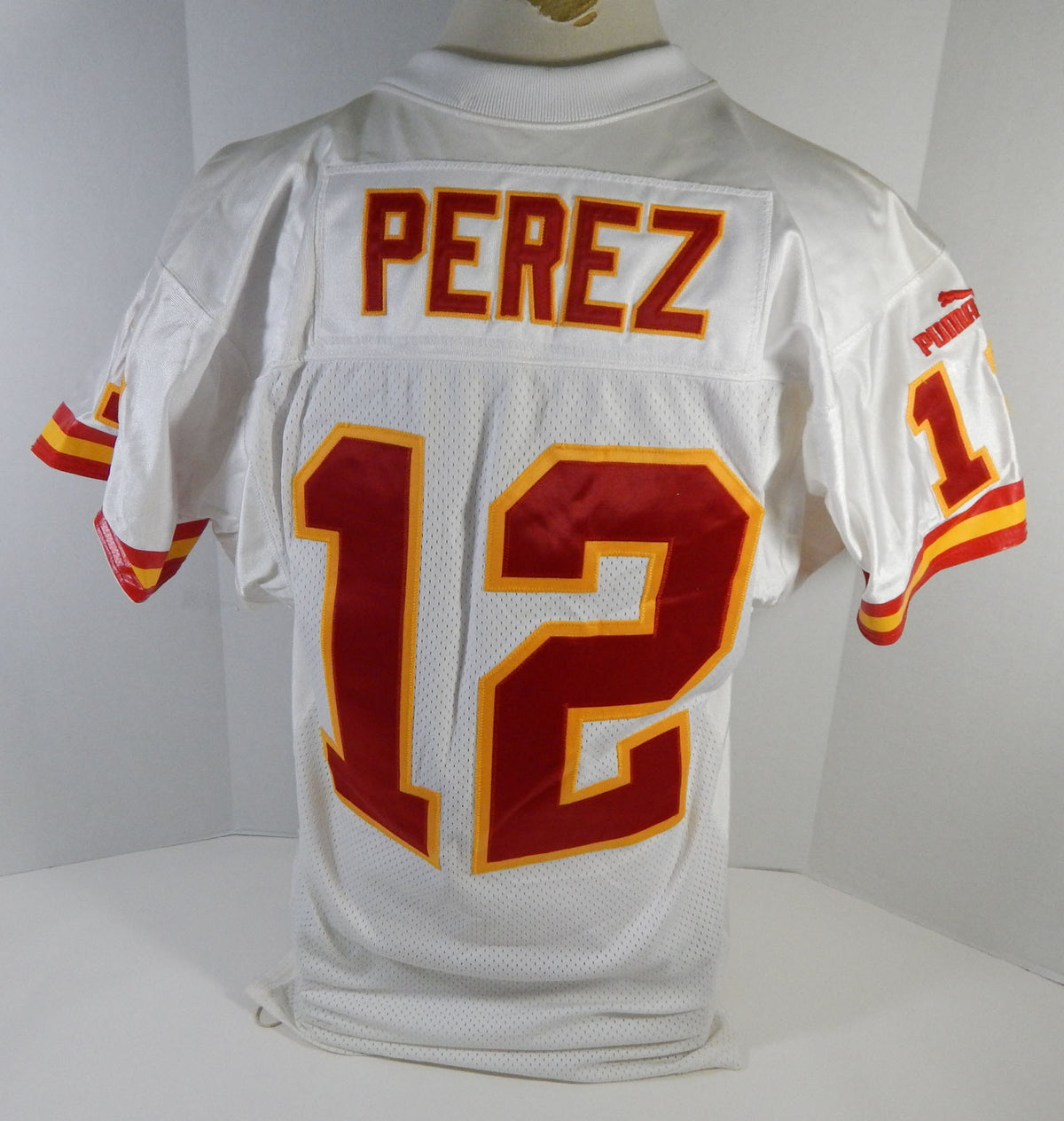 1999 Kansas City Chiefs Perez #12 Game Issued White Jersey DP17366 Pic2