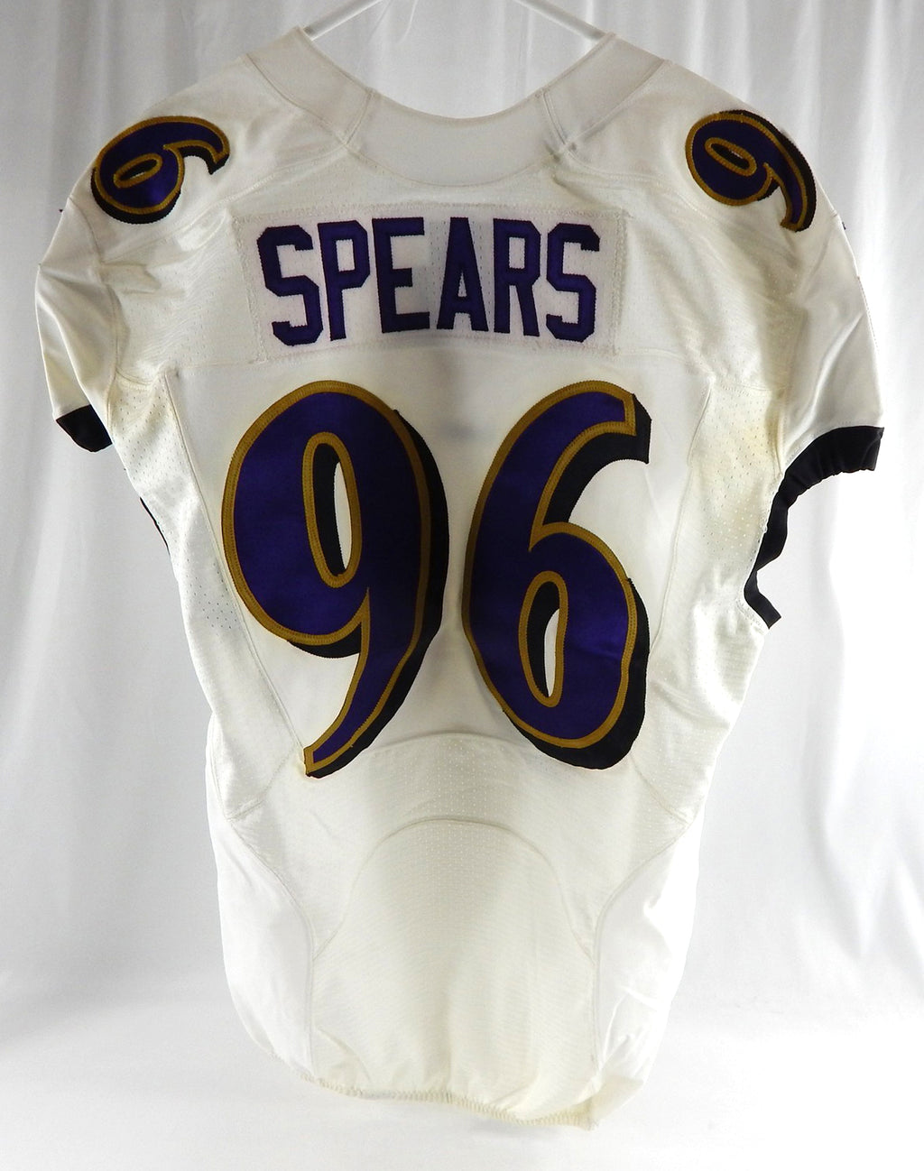 2013 Baltimore Ravens Marcus Spears #96 Game Issued White Jersey 46 539 Pic2