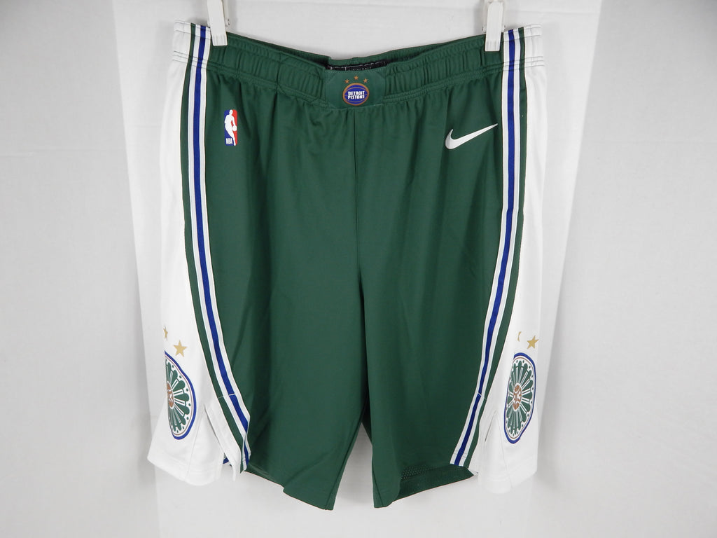 2022-23 Detroit Pistons Game Issued Green Shorts City Saint Cecilia Nike 44+2 5S